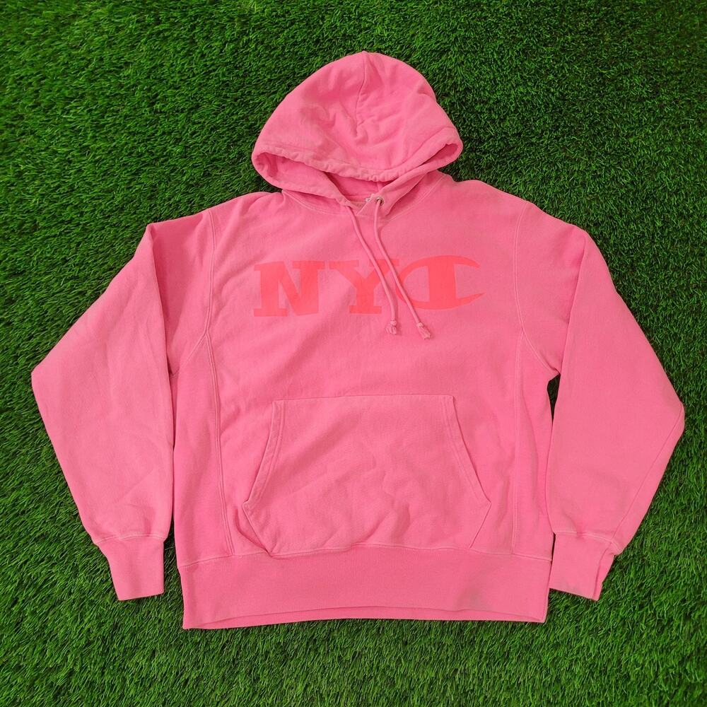 Vintage Y2K Champion NYC Hoodie Medium 23x25 Reverse-Weave